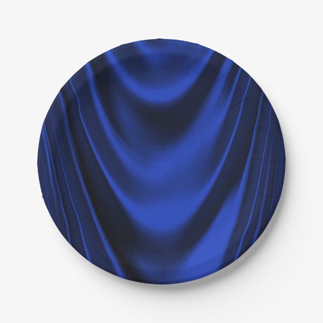 Royal Blue Satin Paper Plates (Front)