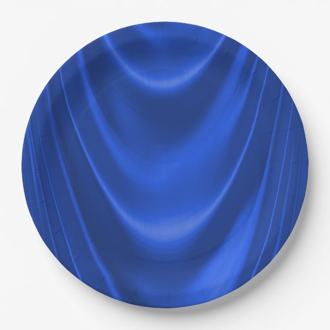 Royal Blue Satin Paper Plates (Front)
