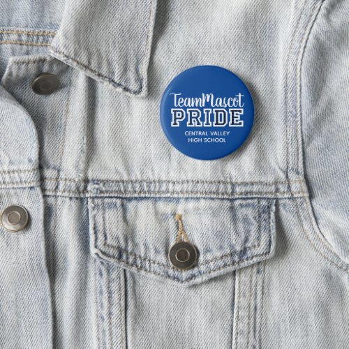 Royal Blue School Pride Mascot Name Button