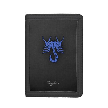 Royal Blue Scorpio Trifold Wallet by ColorStock at Zazzle