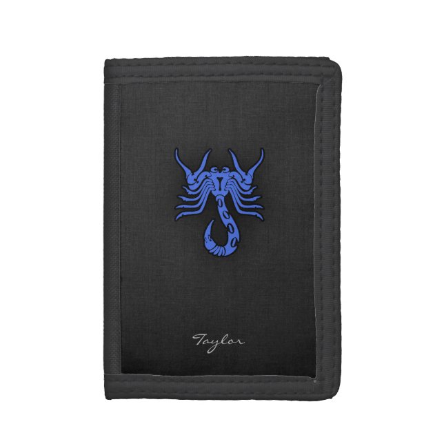 Royal Blue Scorpio Trifold Wallet (Front Vertical)