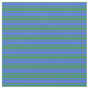 Royal Blue & Sea Green Lined/Striped Pattern Fabric