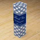 Royal Blue Seigaiha Pattern Wedding Thank You