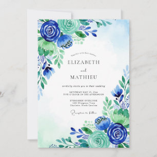 Royal Blue Serene Meadow Wedding Invitation