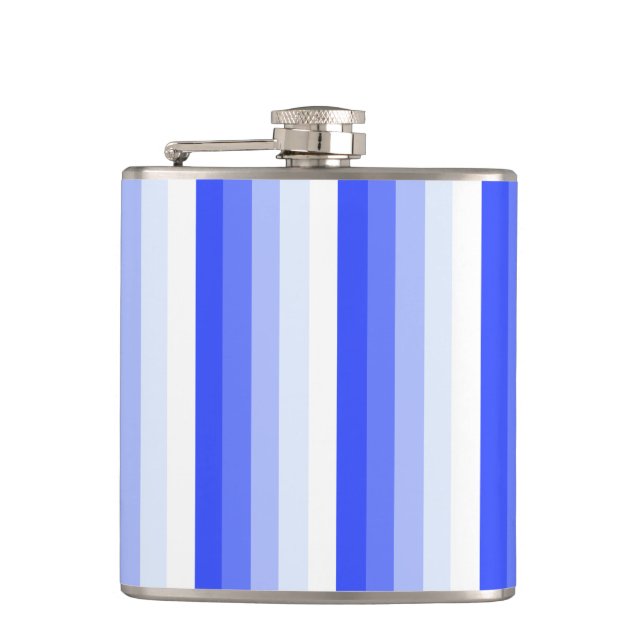 Royal blue shadow stripes flask (Front)
