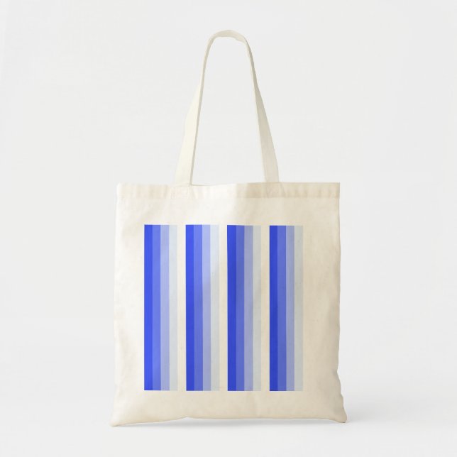 Royal blue shadow stripes tote bag (Front)