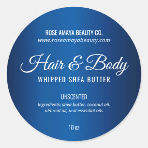 Royal Blue Shea Butter Spa Beauty Product Label