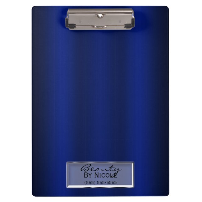 Royal Blue Shine Elegant Chic Glam Personalized Clipboard (Front)