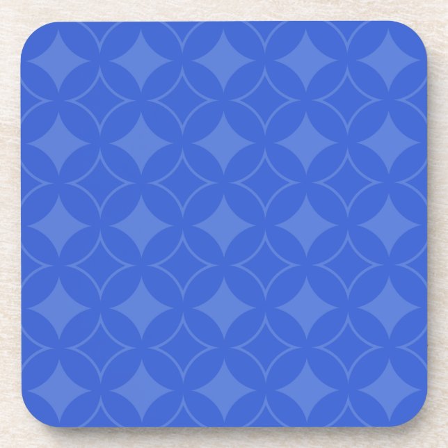 Royal blue shippo pattern beverage coaster (Front)