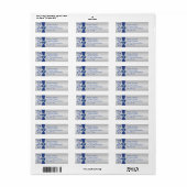 Royal Blue, Silver Floral Return Address Labels (Full Sheet)