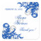 Royal Blue Silver Flourish Wedding Favor Seals