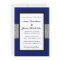 Royal Blue Silver Glitter Monogram Wedding Invite
