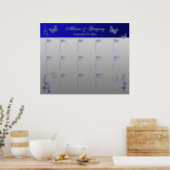 Royal Blue, Silver Gray Table Seating Poster (Kitchen)