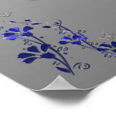 Royal Blue, Silver Gray Table Seating Poster (Corner)