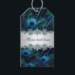 Royal Blue Silver Peacock Wedding Gift Tags<br><div class="desc">Peacock wedding favor gift tags with beautiful royal blue peacock design and elegant silver band. You can add the text of your choice to the front and back sides of this beautiful royal blue and silver peacock gift tag in the font style of your choice. This is a printed design...</div>