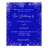 Royal blue silver QR RSVP wedding invitation Flyer (Front)