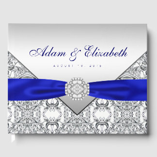 Royal Blue Silver Wedding Guest Book
