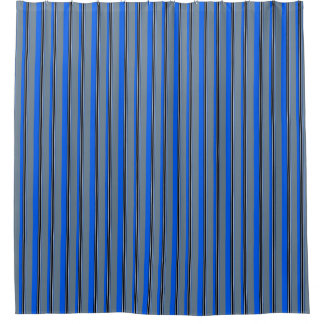 Shower Curtains black and blue shower curtains : Black And Blue Stripes Shower Curtains | Zazzle