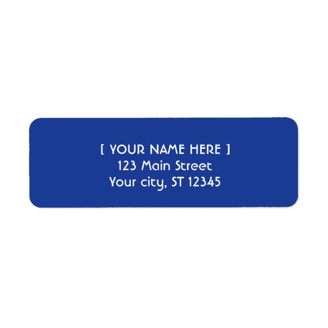 Royal Blue simple elegant Label (Front)