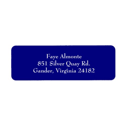 Royal Blue Simple Plain Return Address Labels