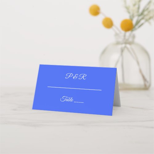 Royal Blue Simple Stylized Script Wedding Place Card