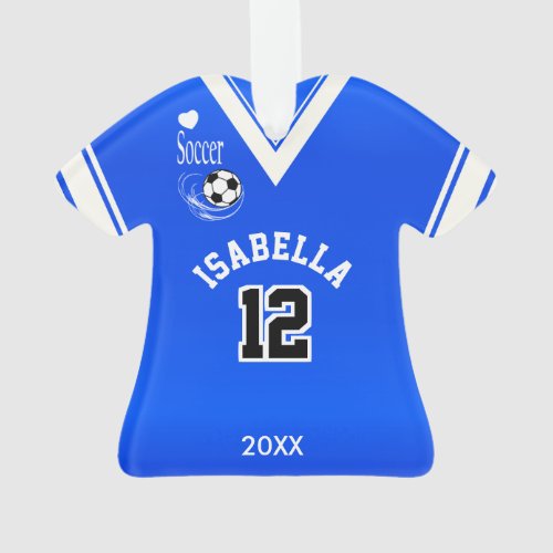 Royal Blue Soccer Shirt Ornament