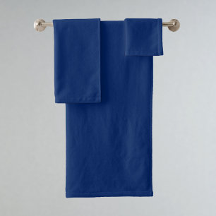 Royal Blue Solid Color Bath Towel Set