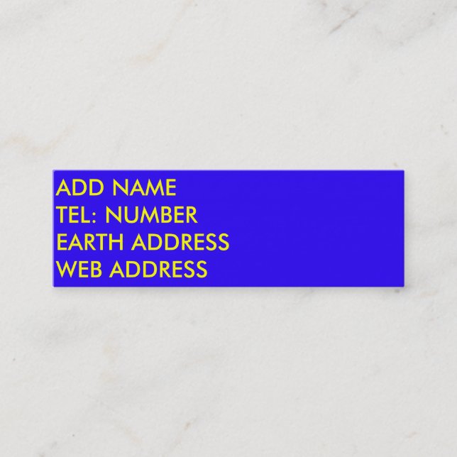 Royal Blue solid color business card (Front)