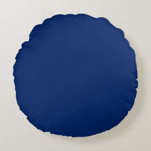 Royal Blue Solid Color Round Pillow