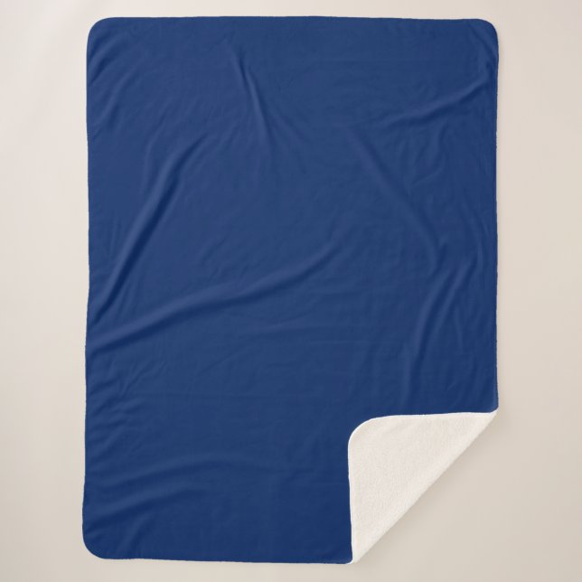 Royal Blue Solid Color Sherpa Blanket (Front)