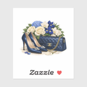 Royal Blue Something Blue Wedding Heels and Purse Sticker