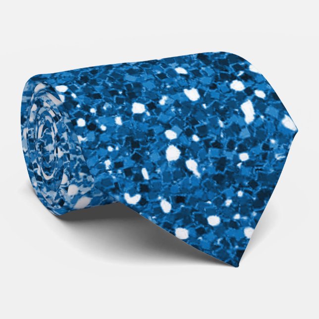 Royal Blue Sparkle Ombre Neck Tie  (Rolled)