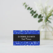 Royal Blue Sparkly FAUX Glitter Look Event Planner Business Card (Standing Front)