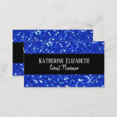 Royal Blue Sparkly FAUX Glitter Look Event Planner Business Card (Front/Back)