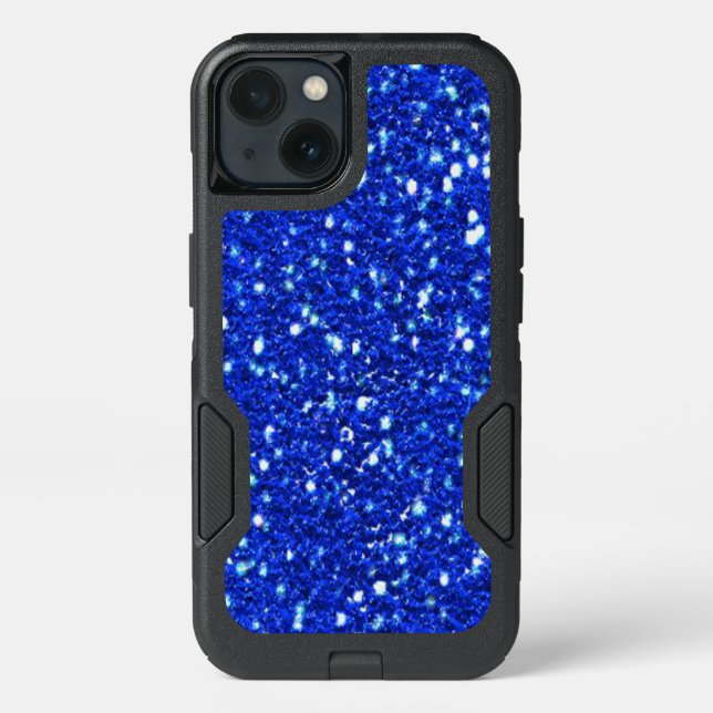 Royal Blue Sparkly Faux Glitter Look Otterbox iPhone Case (Back)