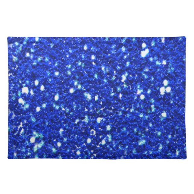 Royal Blue Sparkly Glitter Look Placemat (Front)