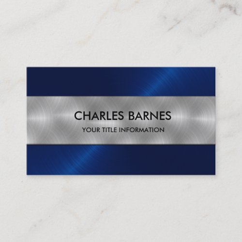 Royal Blue Stainless Steel Business Card