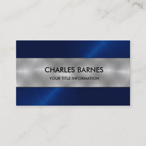 Customizable Royal Blue Stainless Steel Business Card
