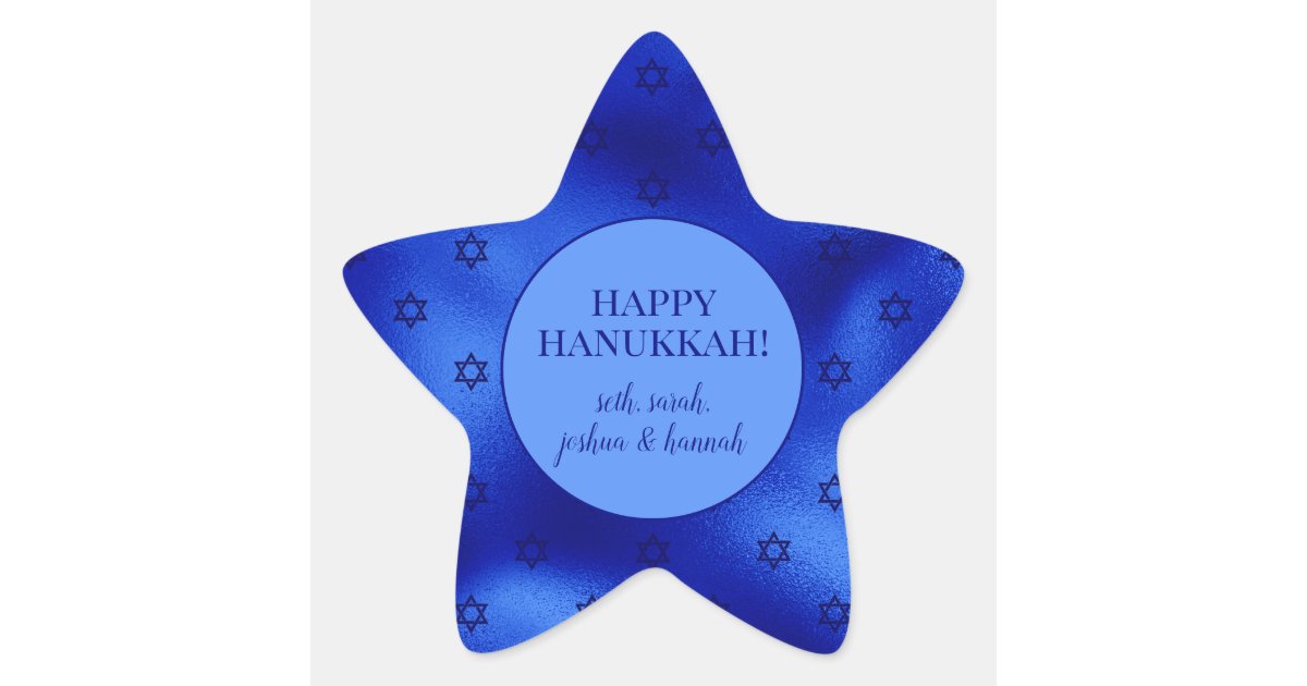 Star of David Stickers, Set of 40 Sparkly Blue and Silver Six-point Star  Stickers for Cards, Invitations, Hanukkah, Bar & Bat Mitzvah Stars. 