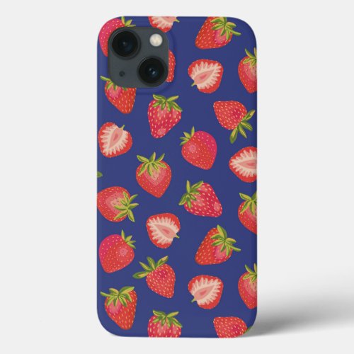 Royal Blue Strawberry iPhone Case