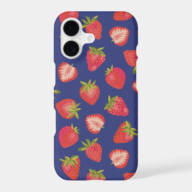 Royal Blue Strawberry iPhone Case (Back)