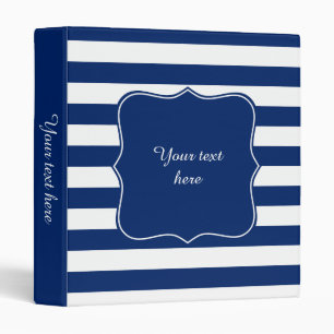 Royal Blue Striped 3 Ring Binder