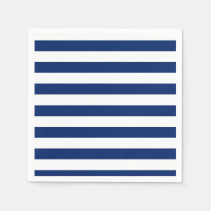 Royal Blue Striped Paper Napkins