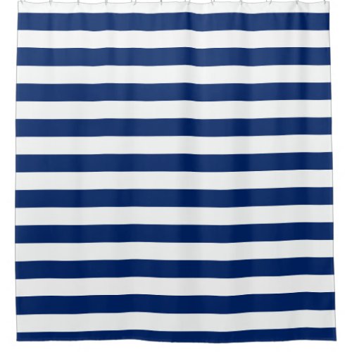 Royal Blue Striped  Shower Curtain