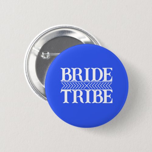 Royal Blue Stylized Bride Tribe Button