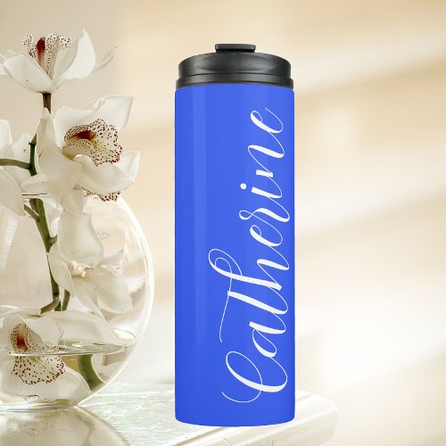 Royal Blue Stylized Maid of Honor Name Thermal Tumbler