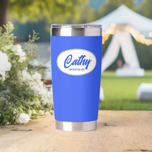 Royal Blue Stylized Name Wedding Bridesmaid Insulated Tumbler