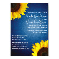 Royal Blue & Sunflower Wedding Invitation