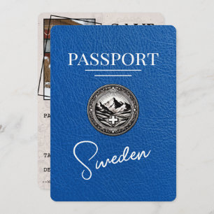 Royal Blue Sweden Passport Save The Date