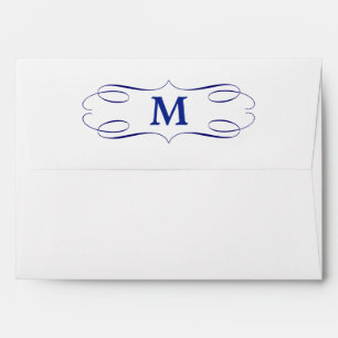 Royal Blue Swirl Monogram Envelope